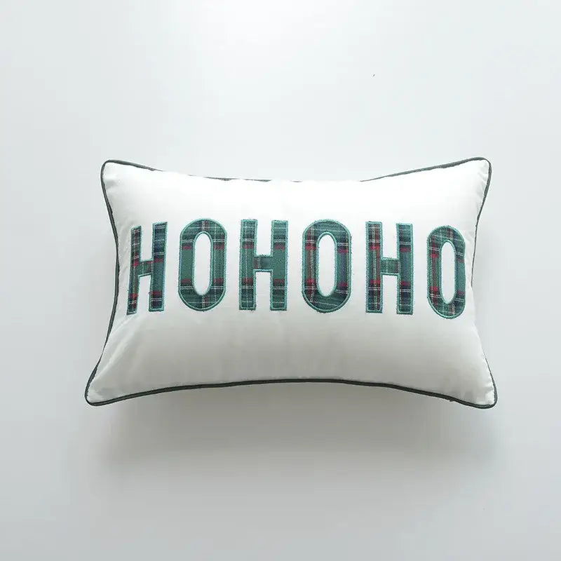 DecorBites™ Christmas Cartoon Letter Embroidered Pillow Cover Festive Sofa Cushion