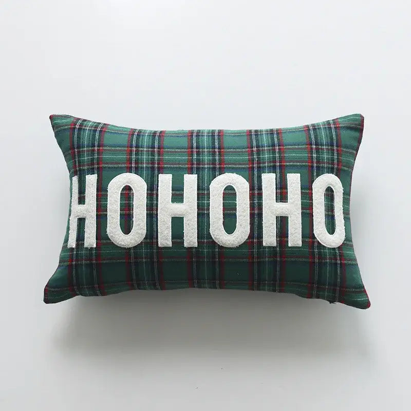 DecorBites™ Christmas Cartoon Letter Embroidered Pillow Cover Festive Sofa Cushion