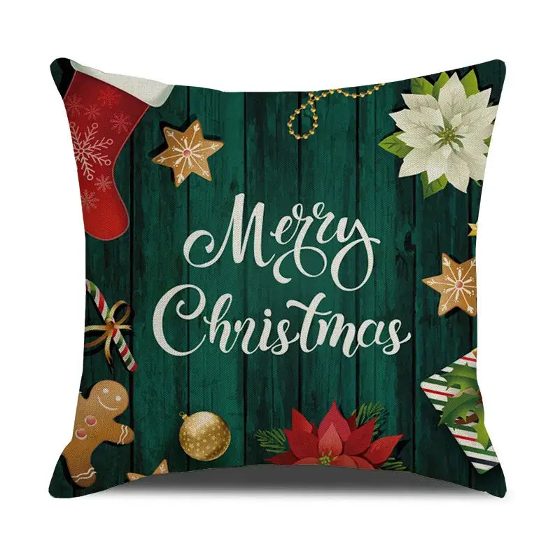 DecorBites™ Christmas Deer Linen Cushion Cover - Home Decor Sofa Pillowcase