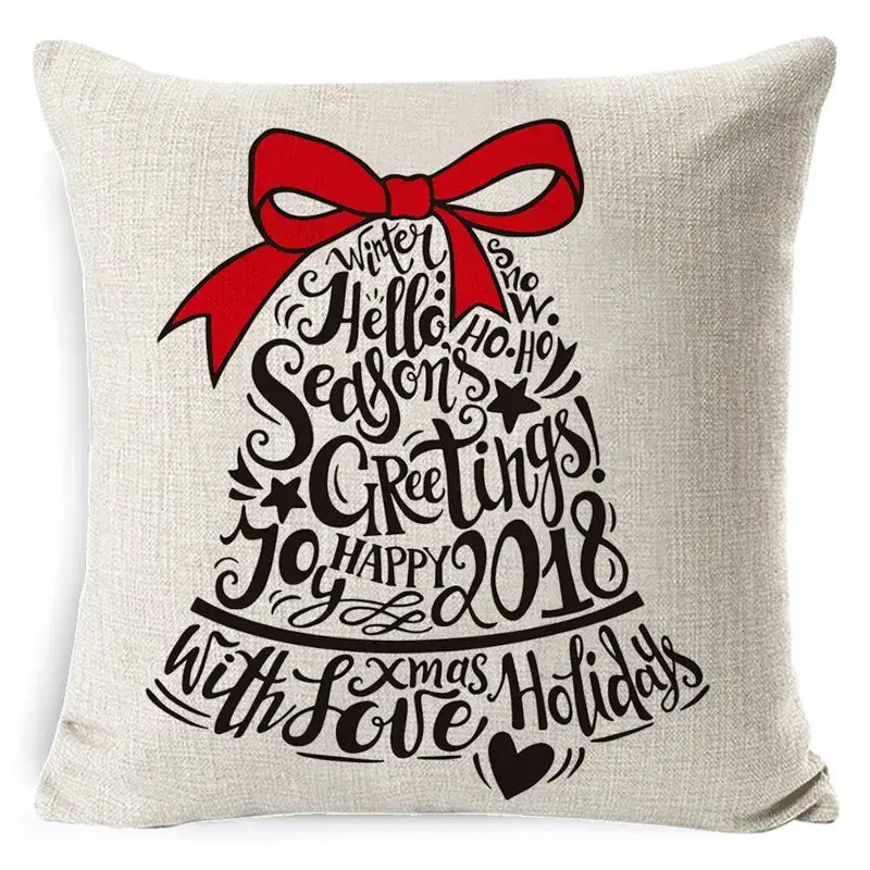 DecorBites™ Christmas Deer Linen Pillow Cover 45x45cm for Home Sofa Decor