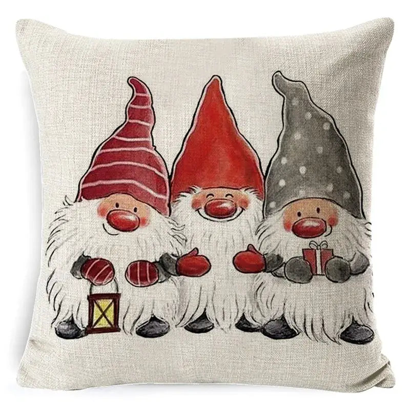 DecorBites™ Christmas Deer Linen Pillow Cover 45x45cm for Home Sofa Decor