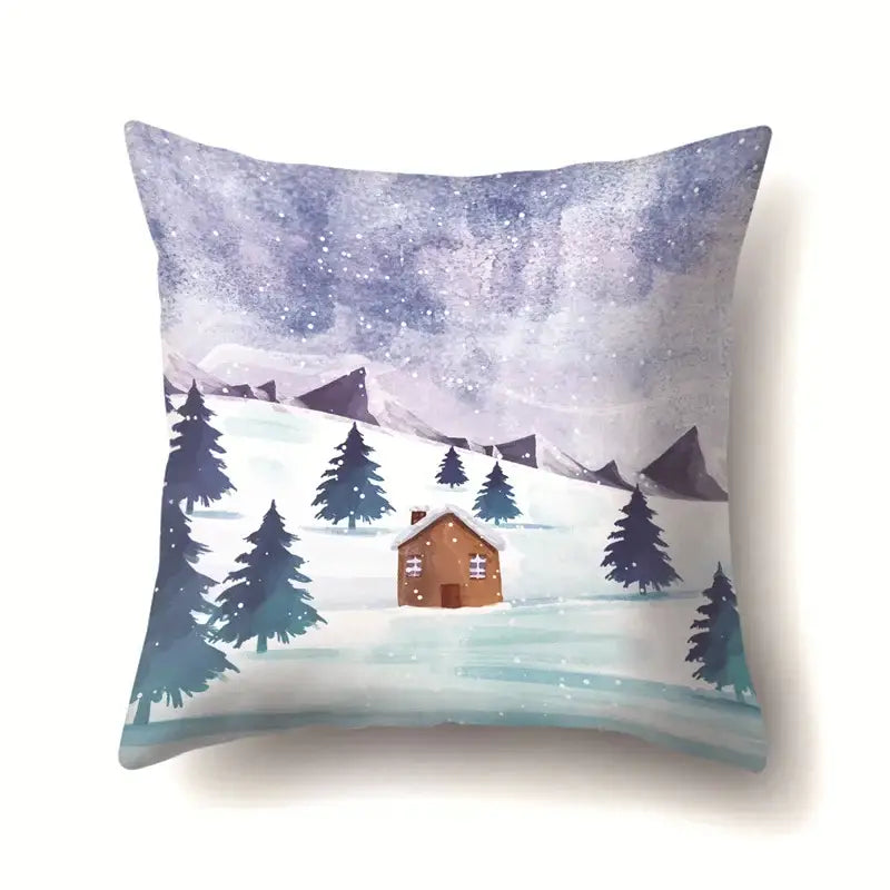 DecorBites™ Christmas Deer Snow Pillow Case