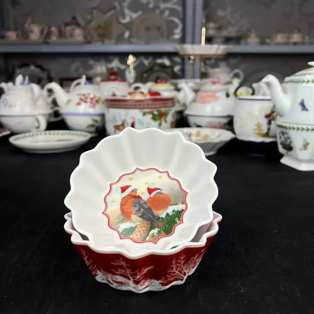 DecorBites™ Christmas Dinnerware Set: Plates, Tray, Mugs, Bowls, and Dishes