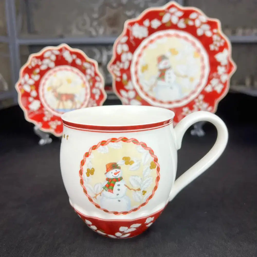 DecorBites™ Christmas Dinnerware Set: Plates, Tray, Mugs, Bowls, and Dishes