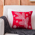DecorBites™ Christmas Embroidered Cushion Cover Snowman Deer Santa Bell Snowflake Pillowcase