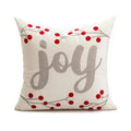 DecorBites™ Christmas Embroidered Red Geometric Pillow Cover for Festive Home Decor