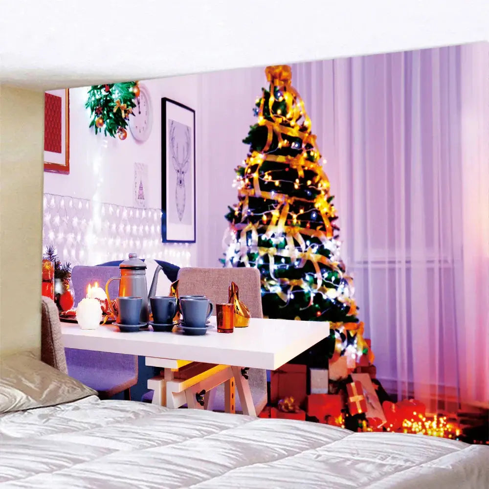 معلقة جدارية من DecorBites™ بتصميم مدفأة وشجرة كريسماس