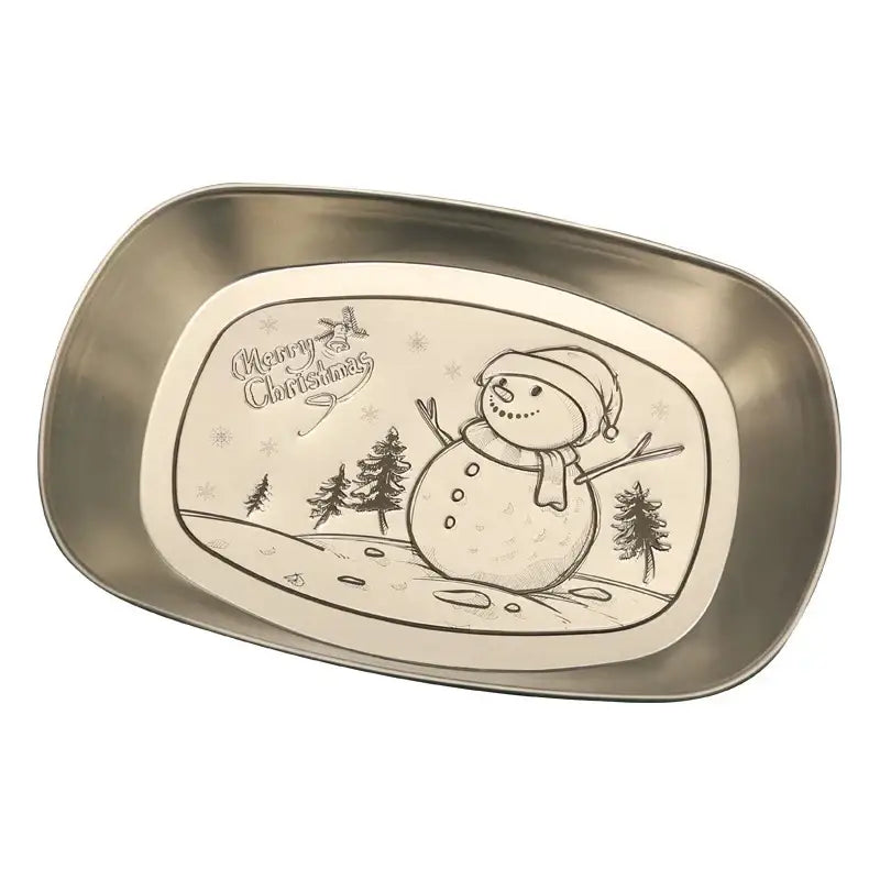 DecorBites™ Christmas Fruit Tray Santa Claus Snowman Print Decorative Plate