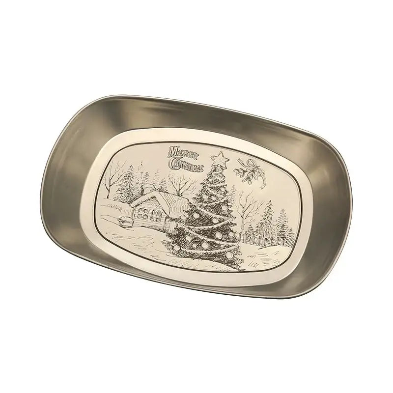 DecorBites™ Christmas Fruit Tray Santa Claus Snowman Print Decorative Plate