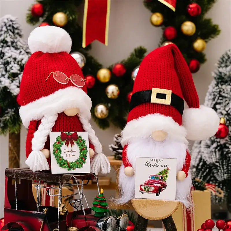 DecorBites™ Christmas Gnome Doll: Knitted Hat Dwarf Faceless Ornament for Xmas Home Decor
