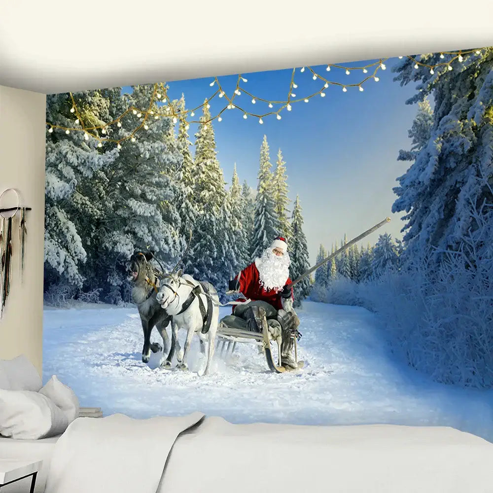 DecorBites™ Christmas God Deer Tapestry: Hippie Psychedelic Bohemian Wall Hanging