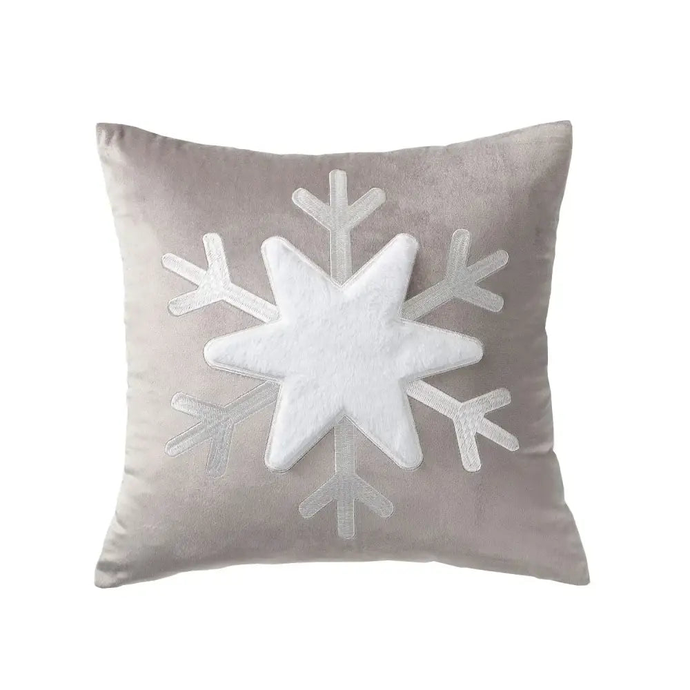DecorBites™ Christmas Jacquard Elk Snowflake Embroidered Throw Pillow Cover - Festive Home Decor
