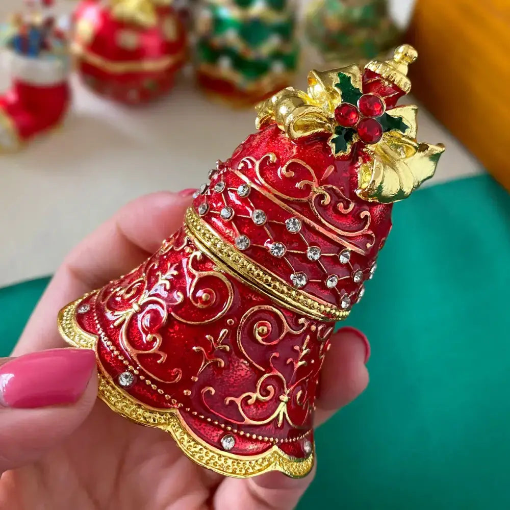 DecorBites™ Christmas Jewelry Trinket Box Wedding Ring Holder Dressing Table Decoration Gift