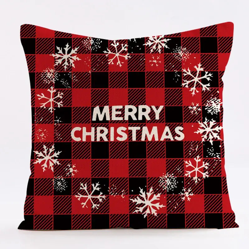 DecorBites™ Christmas Linen Cushion Cover 45x45cm Sofa Home Party Decor