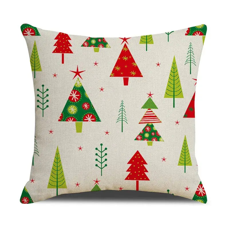 DecorBites™ Christmas Linen Cushion Cover for Festive Home Decor in Living Room