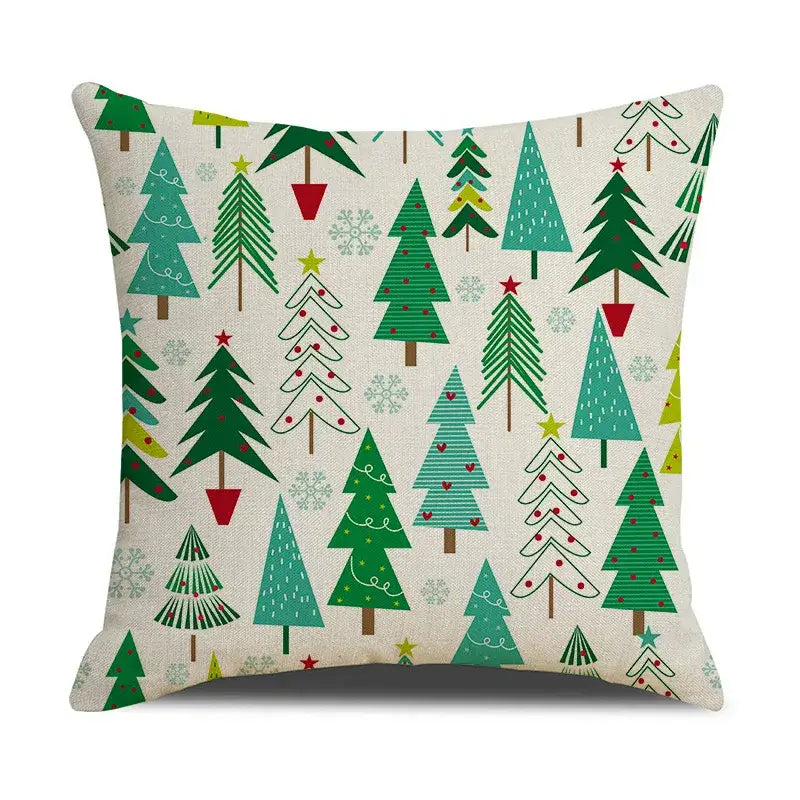 DecorBites™ Christmas Linen Cushion Cover for Festive Home Decor in Living Room