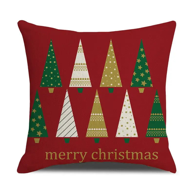 DecorBites™ Christmas Linen Cushion Cover for Festive Home Decor in Living Room