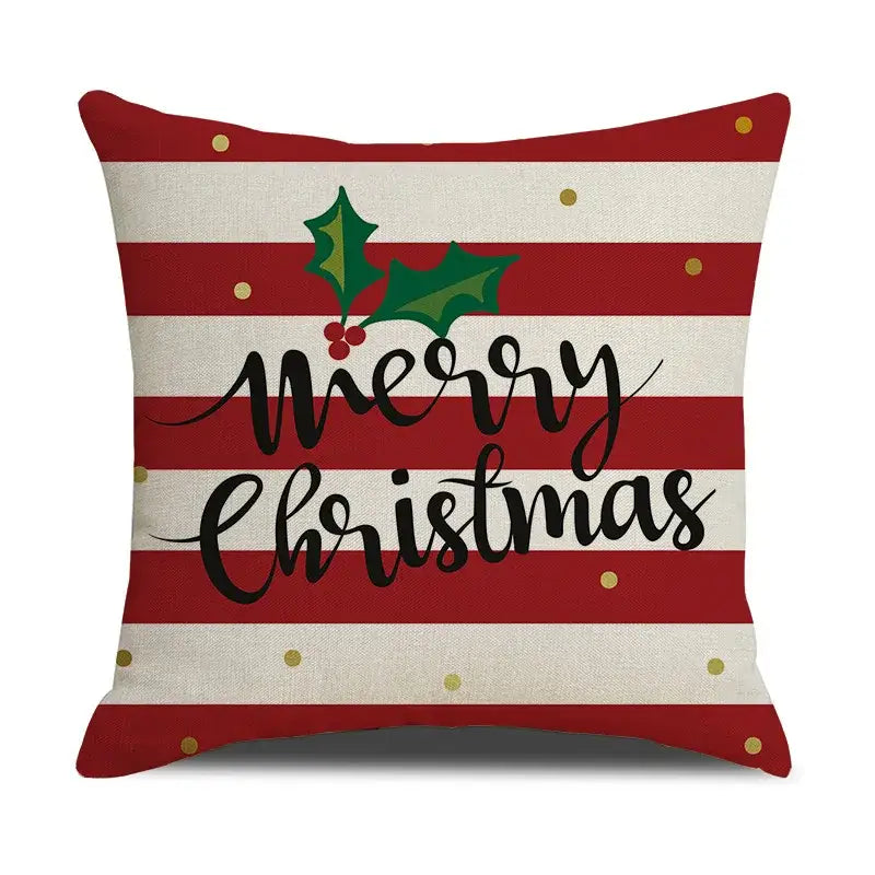 DecorBites™ Christmas Linen Cushion Cover for Festive Home Decor in Living Room