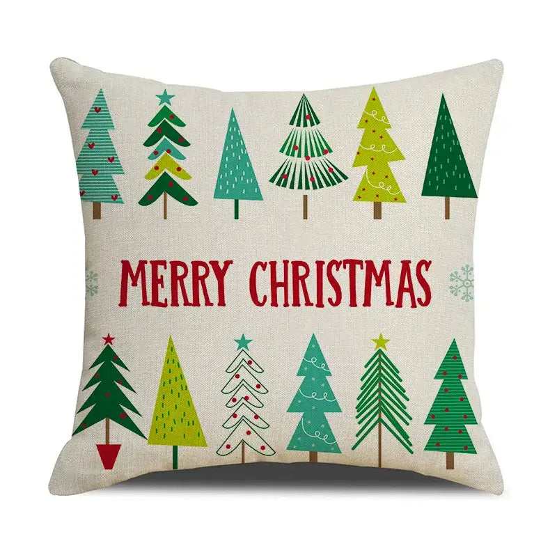 DecorBites™ Christmas Linen Cushion Cover for Festive Home Decor in Living Room