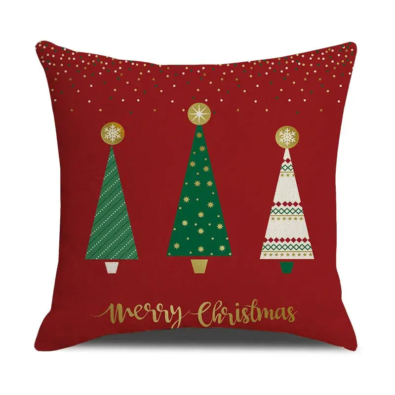 DecorBites™ Christmas Linen Cushion Cover for Festive Home Decor in Living Room