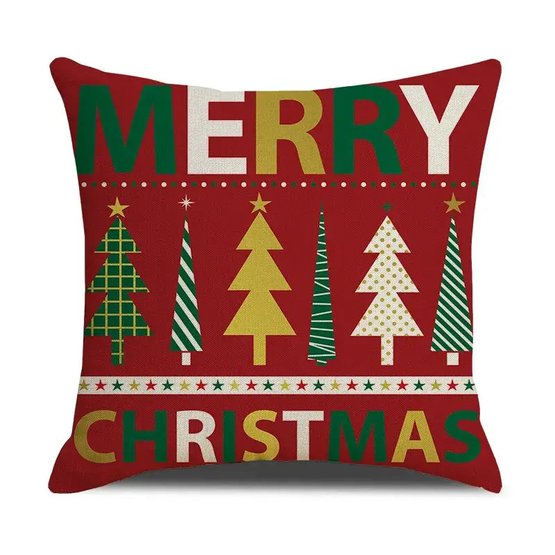 DecorBites™ Christmas Linen Cushion Cover for Festive Home Decor in Living Room
