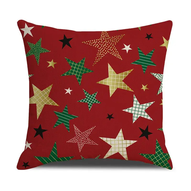 DecorBites™ Christmas Linen Cushion Cover for Festive Home Decor in Living Room