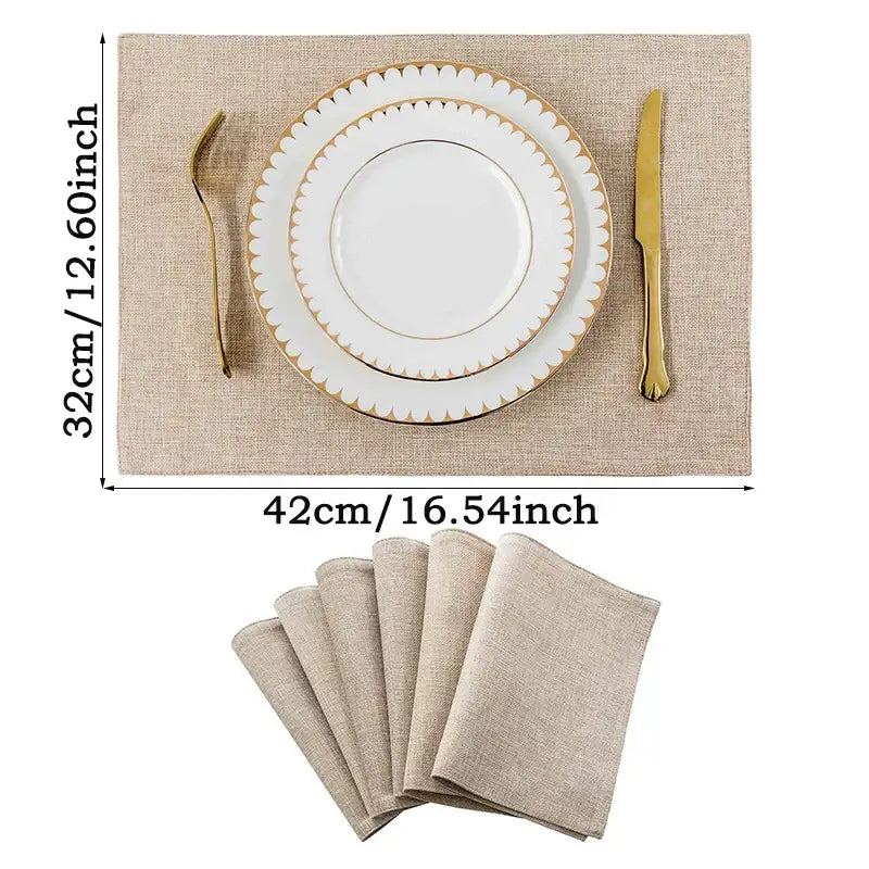 DecorBites™ Christmas Linen Dining Table Mats - Festive Home Decor with Santa Claus Print