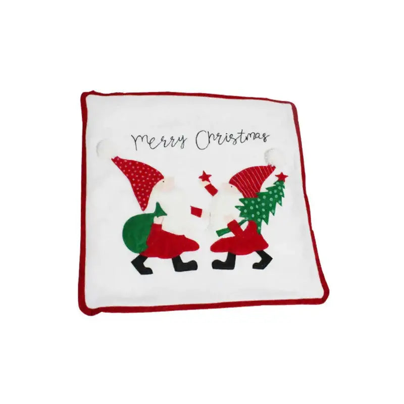 DecorBites™ Christmas Patchwork Embroidered Snowflake Pillow Covers 45x45 Red White Home Decor