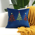 DecorBites™ Christmas Patchwork MerryChristmas Cushion Cover Embroidered Velvet Home Decor