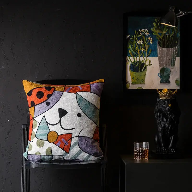 DecorBites™ Christmas Picasso Style Abstract Cushion Cover for Living Room Sofa and Bed