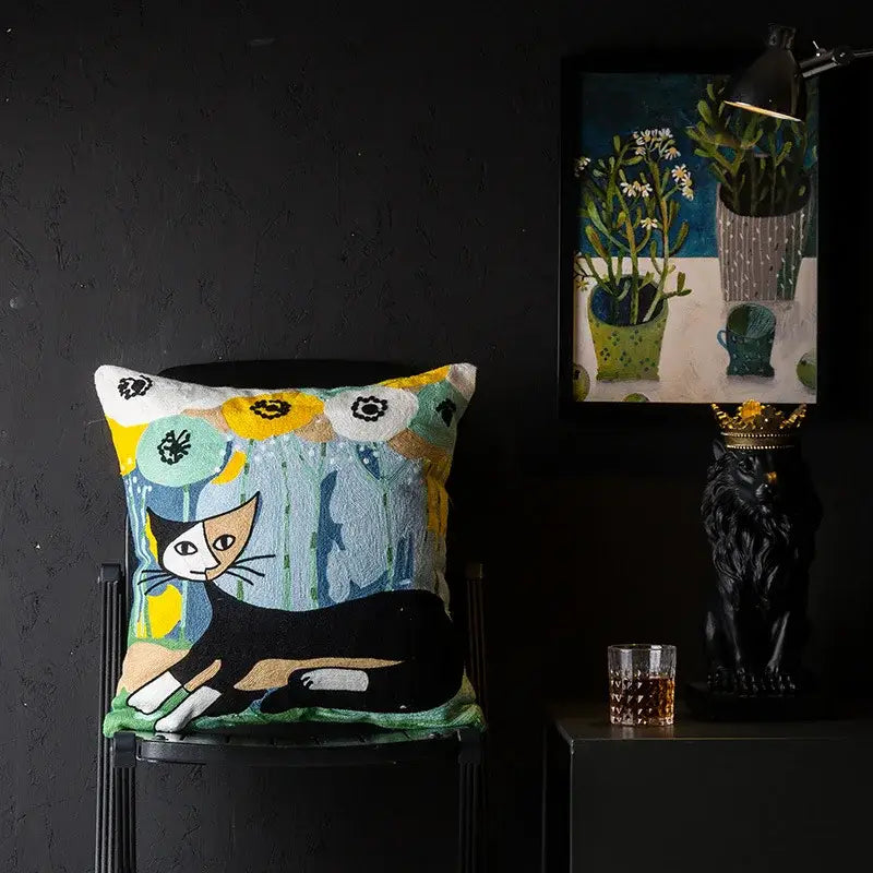 DecorBites™ Christmas Picasso Style Abstract Cushion Cover for Living Room Sofa and Bed