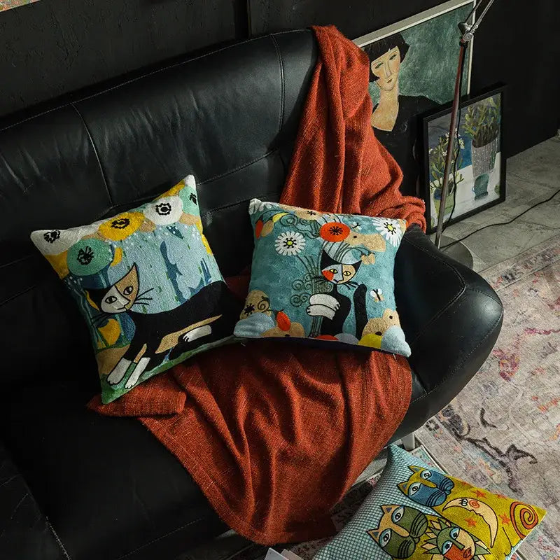 DecorBites™ Christmas Picasso Style Abstract Cushion Cover for Living Room Sofa and Bed