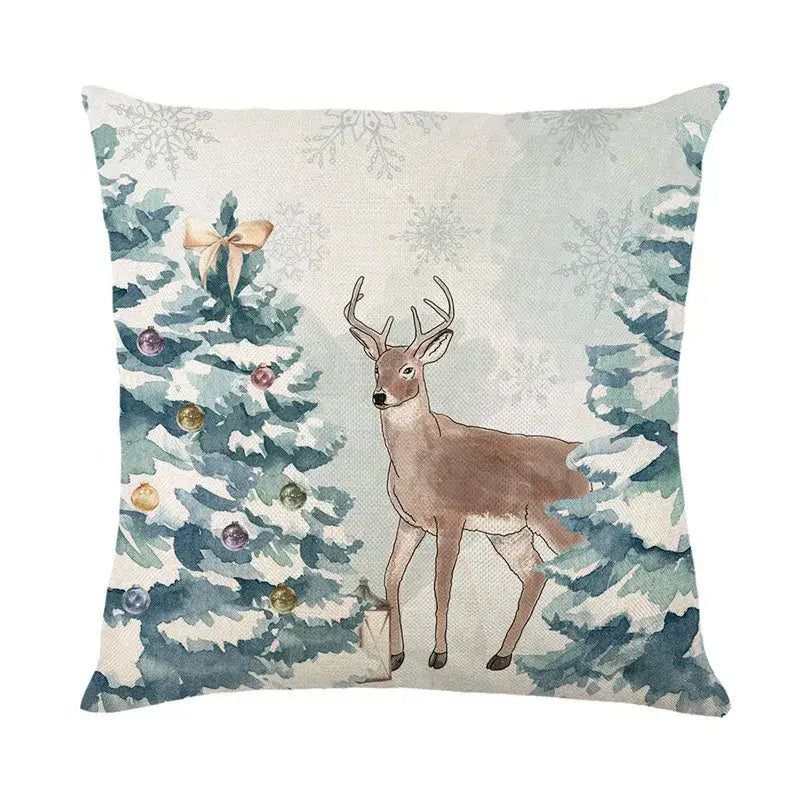 DecorBites™ Christmas Pillowcase Collection - Festive Sofa Decor with Christmas Tree, Elk, Snowman