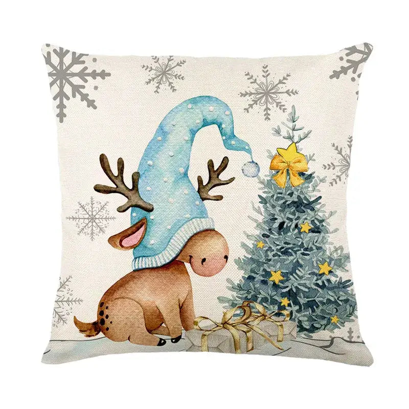 DecorBites™ Christmas Pillowcase Collection - Festive Sofa Decor with Christmas Tree, Elk, Snowman