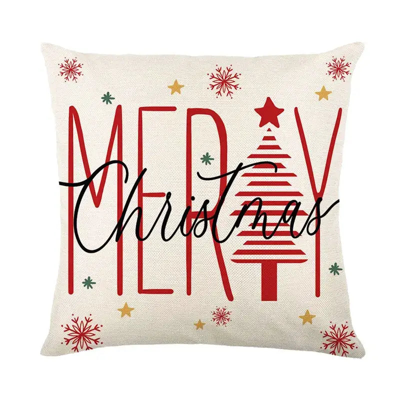 DecorBites™ Christmas Pillowcase Collection - Festive Sofa Decor with Christmas Tree, Elk, Snowman
