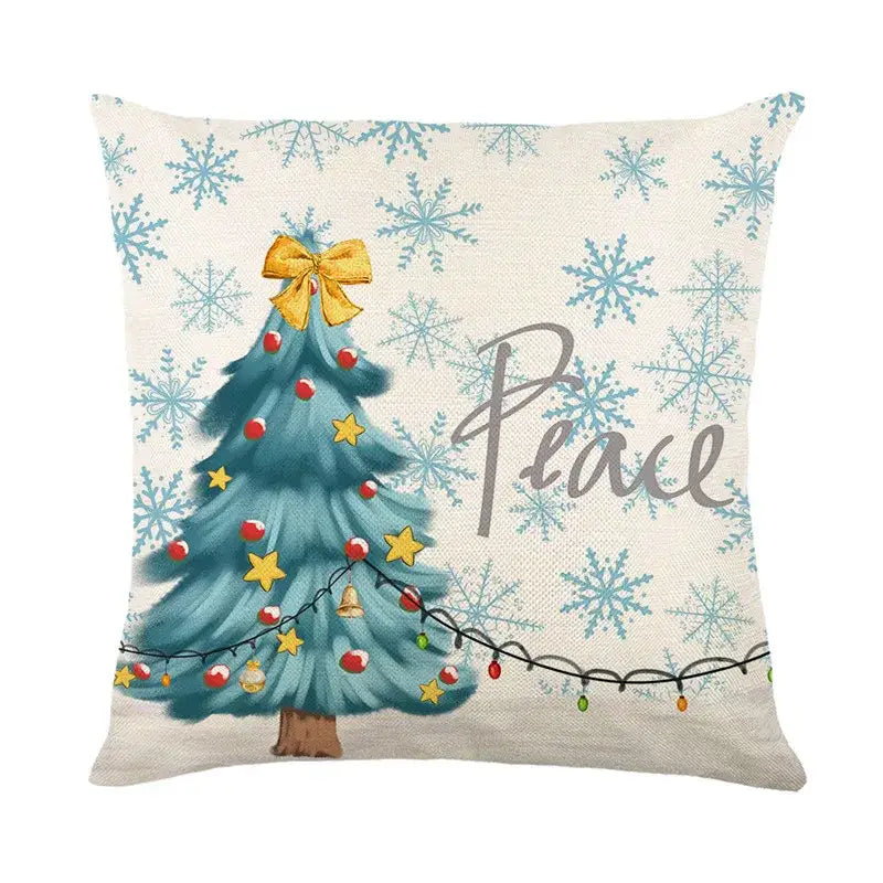 DecorBites™ Christmas Pillowcase Collection - Festive Sofa Decor with Christmas Tree, Elk, Snowman
