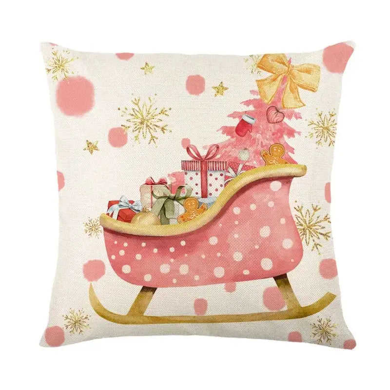 DecorBites™ Christmas Pillowcase Collection - Festive Sofa Decor with Christmas Tree, Elk, Snowman