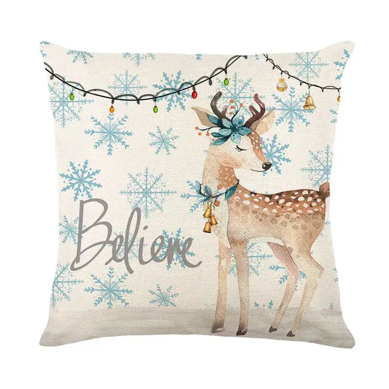 DecorBites™ Christmas Pillowcase Collection - Festive Sofa Decor with Christmas Tree, Elk, Snowman