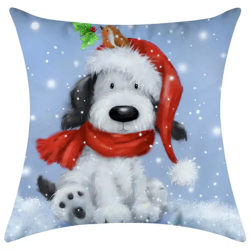 DecorBites™ Christmas Pillowcase Deer Santa Tree Bear Print Cushion Cover