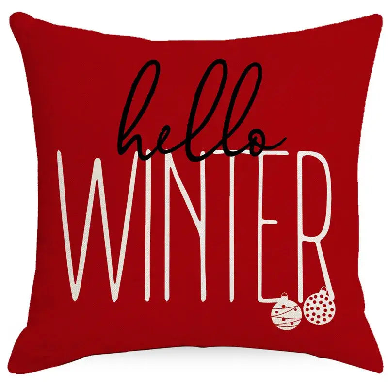 DecorBites™ Christmas Pillowcase: Santa Claus Snowman Print for Living Room Sofa Decor
