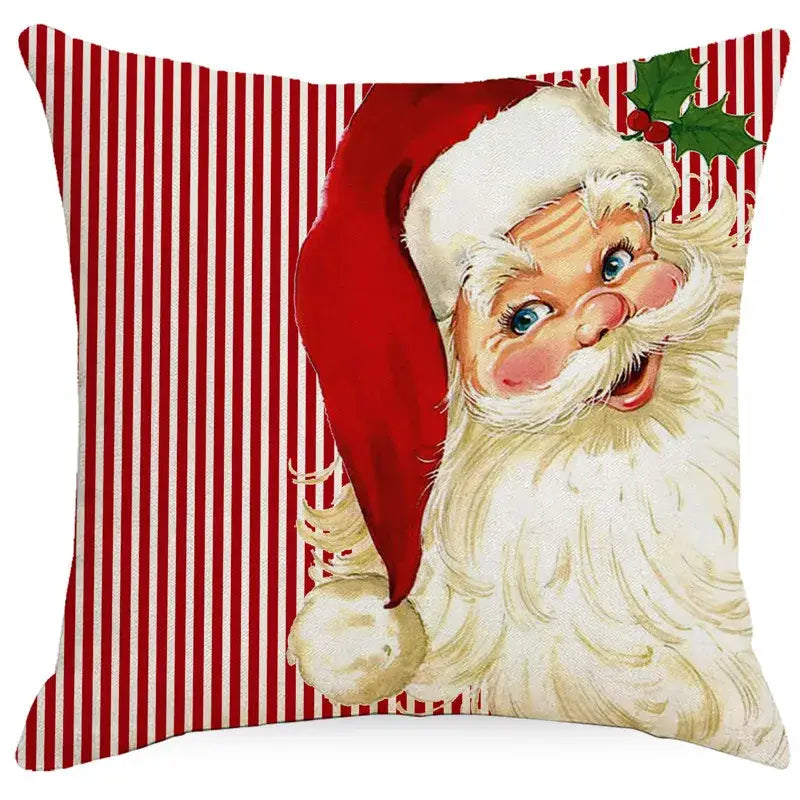DecorBites™ Christmas Pillowcase: Santa Claus Snowman Print for Living Room Sofa Decor