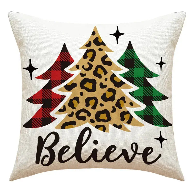 DecorBites™ Christmas Pillowcase: Santa Claus Snowman Print for Living Room Sofa Decor