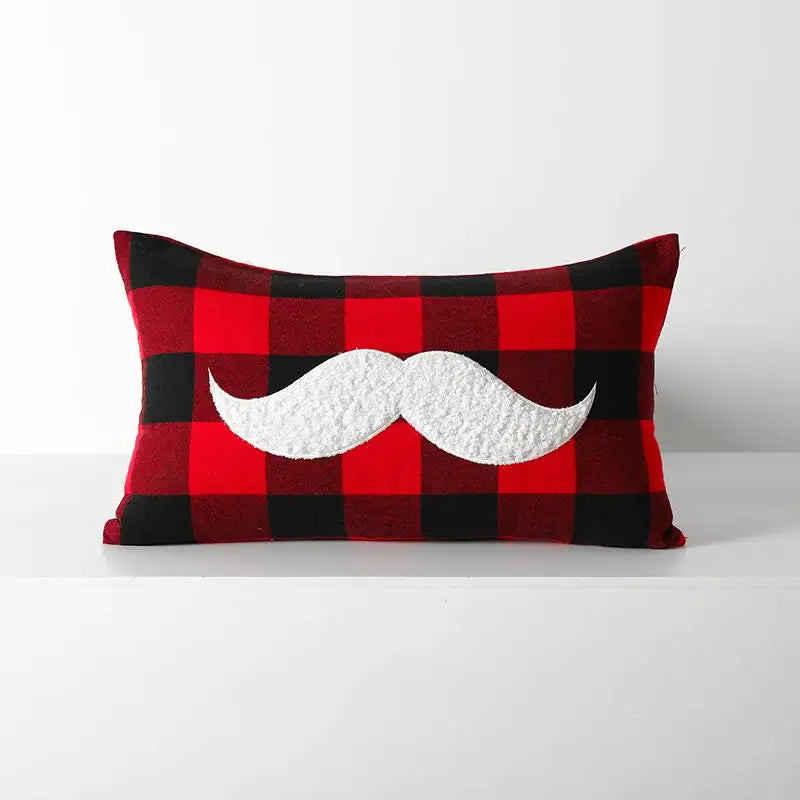 غطاء وسادة DecorBites™ Christmas Plaid بمربعات حمراء وسوداء للمنزل والأريكة والسرير