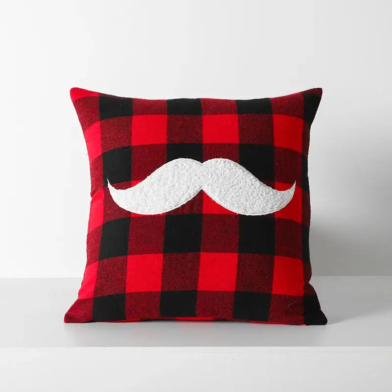 غطاء وسادة DecorBites™ Christmas Plaid بمربعات حمراء وسوداء للمنزل والأريكة والسرير
