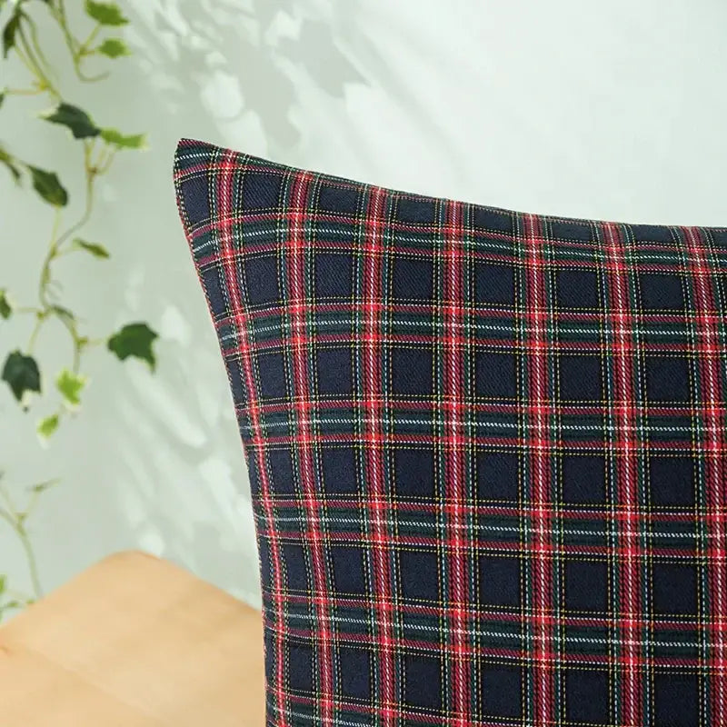 DecorBites™ Christmas Plaid Decorative Pillow Covers for Farmhouse Holiday Decor