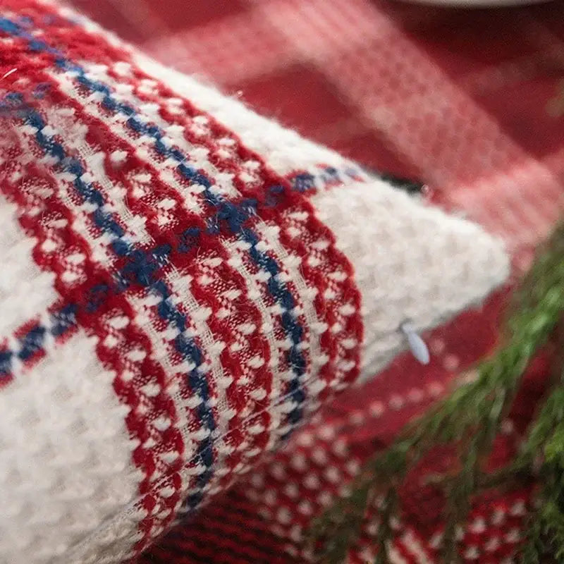 DecorBites™ Christmas Plaid Weave Cushion Cover - Festive Decorative Throw Pillow Cover