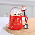 DecorBites™ Christmas Planet Ceramic Mug with Lid, Spoon - Xmas Gift Cofee Cup