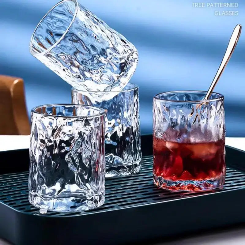 DecorBites™ Christmas Reindeer Cups Holder Set for Drying, Decorated with Transparent Glacier Water Glass