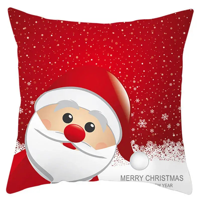 DecorBites™ Christmas Santa Claus Snowflake Pillow Cover 18x18inch