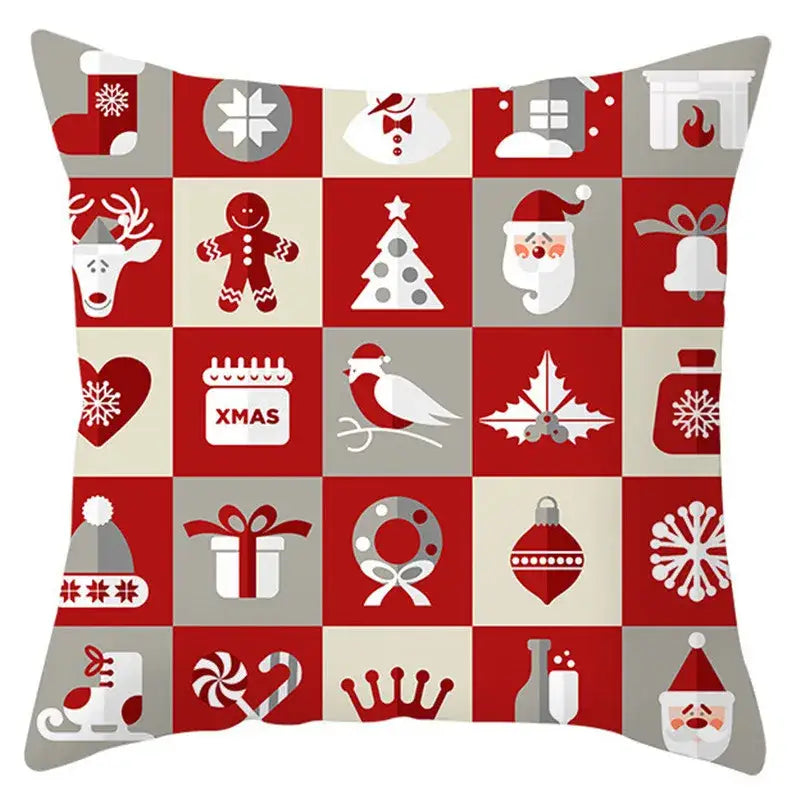 DecorBites™ Christmas Santa Claus Snowflake Pillow Cover 18x18inch